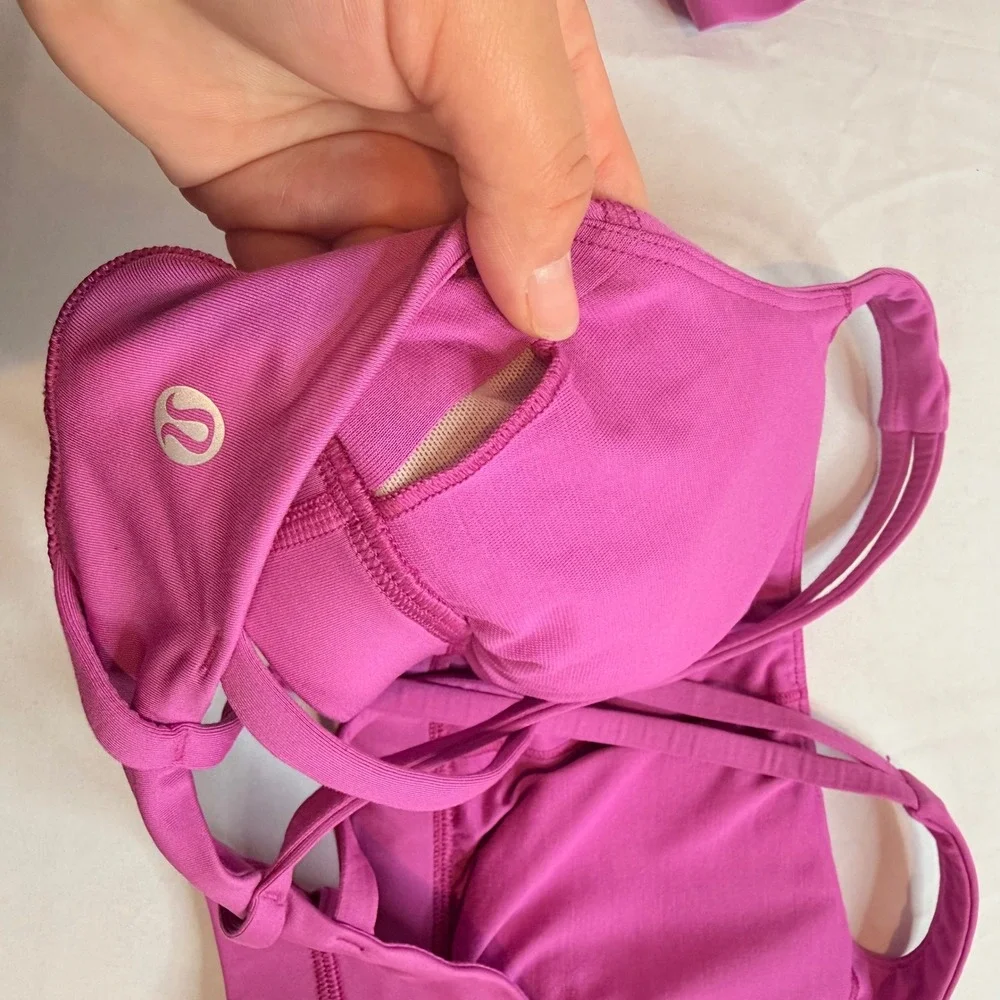 Lululemon Align Leggings and Free to Be Wild Bra Set Magenta Pink Womens